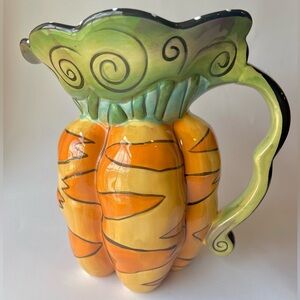 Blue Sky Clayworks Ceramic Carrot Pitcher by Heather Goldminc